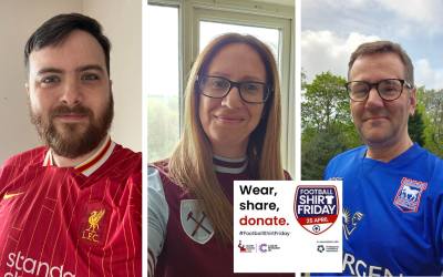 bClear learning Moore about bowel cancer with Football Shirt Friday